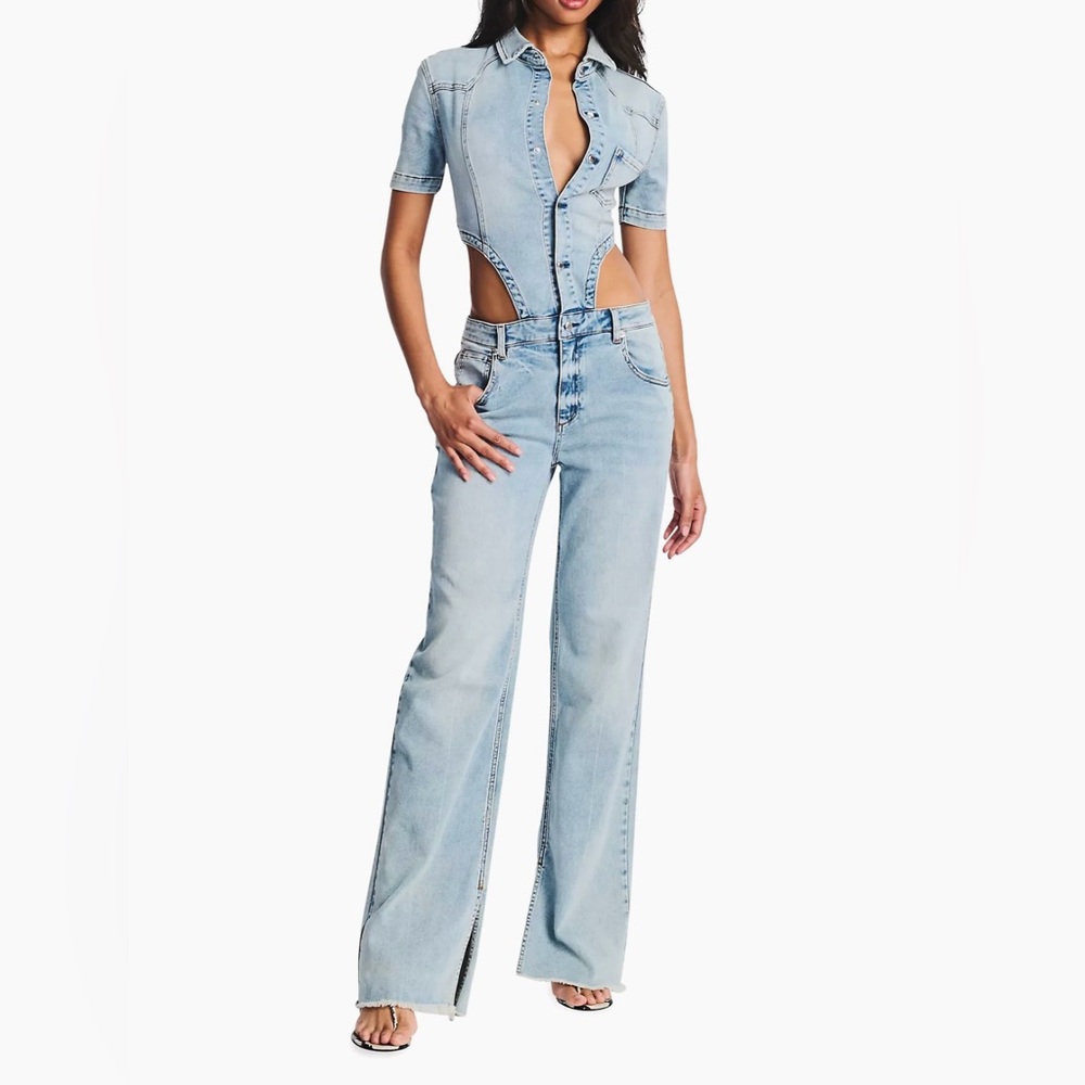 Ser.oy.a Karen Denim Jumpsuit NWT SZ Small